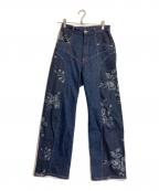 FETICOフェティコ）の古着「ROSE DENIM PANTS」｜インディゴ
