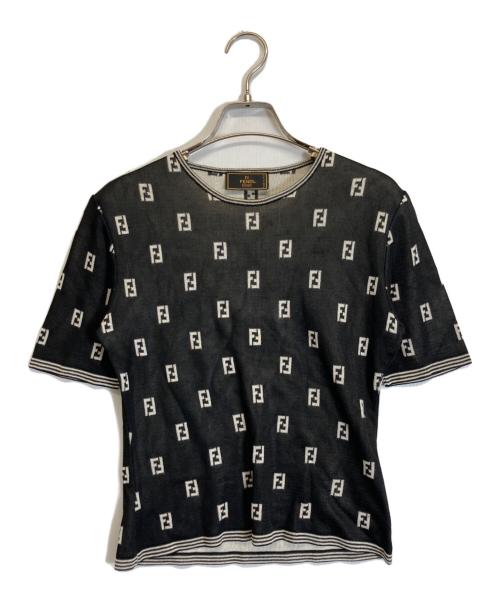 FENDI（フェンディ）FENDI (フェンディ) ズッカ柄半袖ニット ブラック サイズ:不明の古着・服飾アイテム