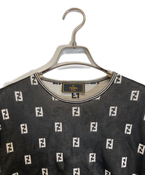 FENDI（フェンディ）FENDI (フェンディ) ズッカ柄半袖ニット ブラック サイズ:不明の古着・服飾アイテム