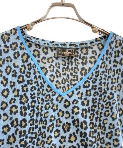FENDI（フェンディ）FENDI (フェンディ) レオパード柄カットソー スカイブルー サイズ:-の古着・服飾アイテム