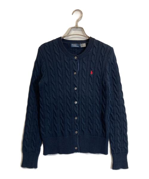 POLO RALPH LAUREN（ポロ・ラルフローレン）POLO RALPH LAUREN (ポロ・ラルフローレン) ケーブルニットカーディガン ネイビー サイズ:LGの古着・服飾アイテム