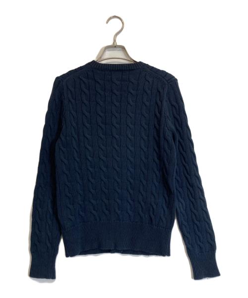 POLO RALPH LAUREN（ポロ・ラルフローレン）POLO RALPH LAUREN (ポロ・ラルフローレン) ケーブルニットカーディガン ネイビー サイズ:LGの古着・服飾アイテム