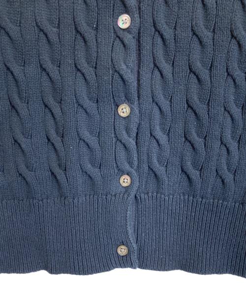 POLO RALPH LAUREN（ポロ・ラルフローレン）POLO RALPH LAUREN (ポロ・ラルフローレン) ケーブルニットカーディガン ネイビー サイズ:LGの古着・服飾アイテム