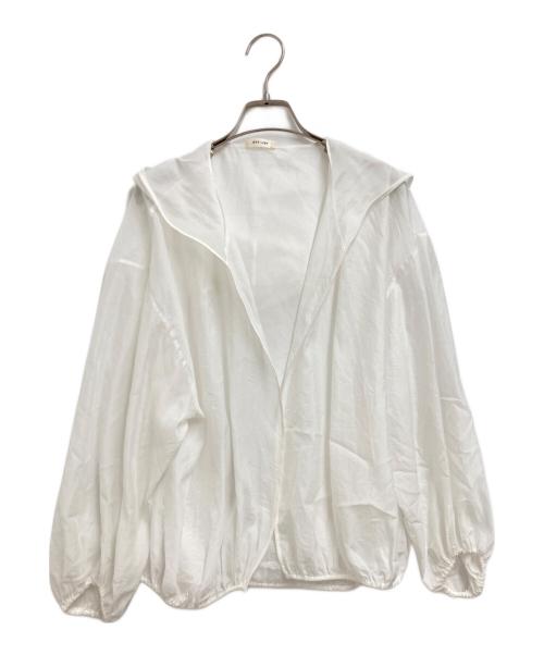 DES PRES（デ プレ）DES PRES (デ プレ) エアリーオーガンザフーデッドブルゾン ホワイト サイズ:Sの古着・服飾アイテム