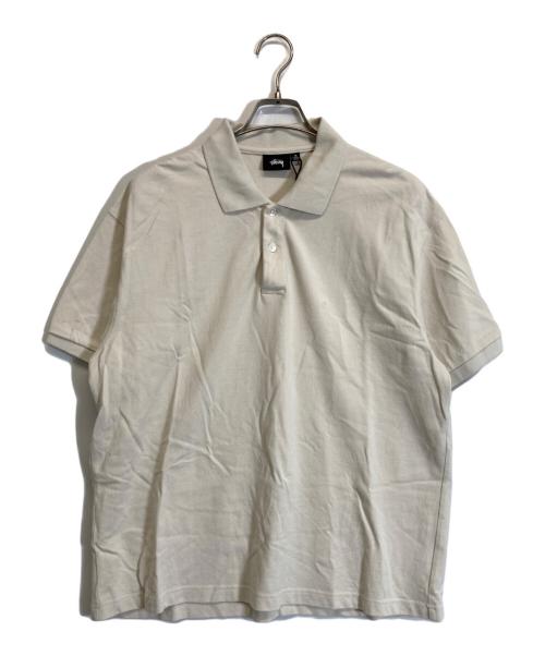 stussy（ステューシー）stussy (ステューシー) CLASSIC PIQUE POLO ベージュ サイズ:Mの古着・服飾アイテム