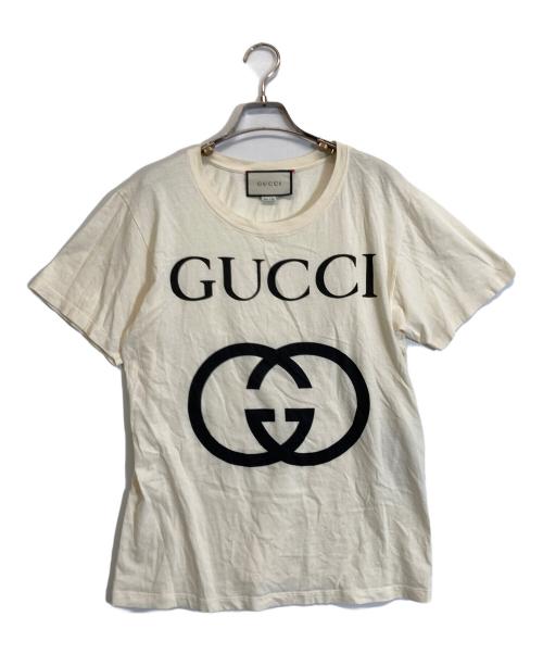 GUCCI（グッチ）GUCCI (グッチ) インターロッキングプリントTシャツ アイボリー サイズ: XSの古着・服飾アイテム