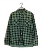 RRLダブルアールエル）の古着「チェックシャツ」｜グリーン