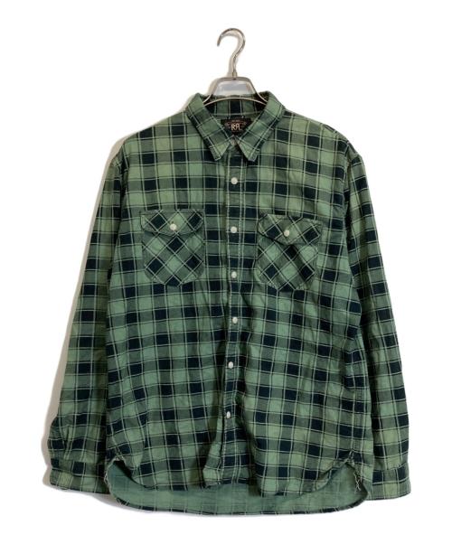 RRL（ダブルアールエル）RRL (ダブルアールエル) チェックシャツ グリーン サイズ:Lの古着・服飾アイテム