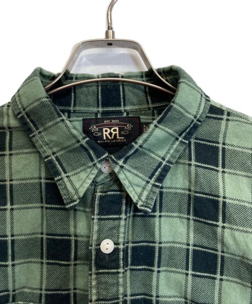 RRL（ダブルアールエル）RRL (ダブルアールエル) チェックシャツ グリーン サイズ:Lの古着・服飾アイテム