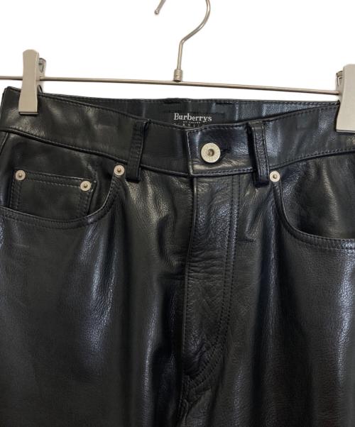 Burberry's（バーバリー）Burberry's (バーバリー) レザーパンツ ブラック サイズ:７６の古着・服飾アイテム