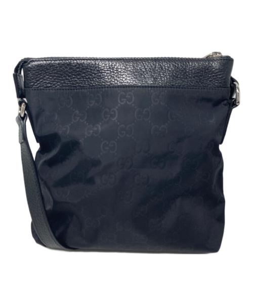 GUCCI（グッチ）GUCCI (グッチ) GGロゴナイロンショルダーバッグ ブラックの古着・服飾アイテム