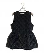 BORDERS at BALCONYボーダーズアットバルコニー）の古着「PEPLUM QUILTING GILET」｜ブラック