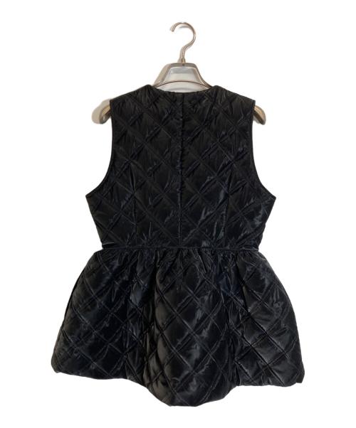 BORDERS at BALCONY（ボーダーズアットバルコニー）BORDERS AT BALCONY (ボーダーズアットバルコニー) PEPLUM QUILTING GILET ブラック サイズ:36の古着・服飾アイテム
