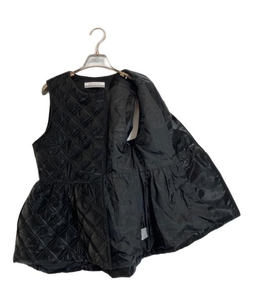 BORDERS at BALCONY（ボーダーズアットバルコニー）BORDERS AT BALCONY (ボーダーズアットバルコニー) PEPLUM QUILTING GILET ブラック サイズ:36の古着・服飾アイテム