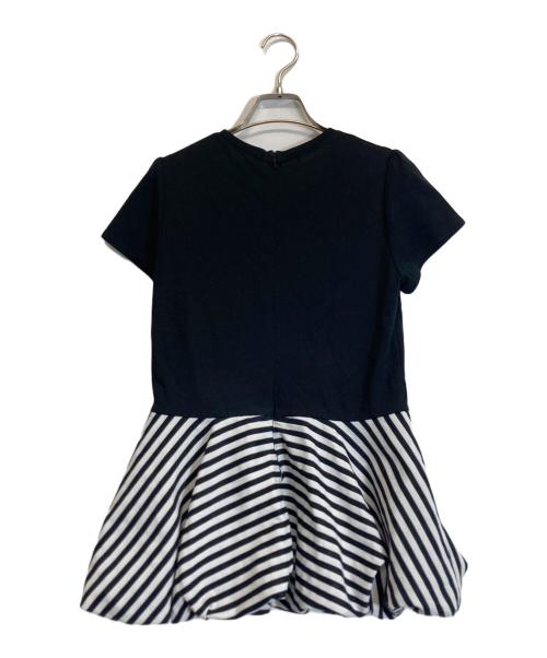 BORDERS at BALCONY（ボーダーズアットバルコニー）BORDERS AT BALCONY (ボーダーズアットバルコニー) BALLOON PEPLUM TEE ブラック サイズ:36の古着・服飾アイテム