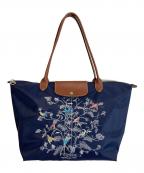 LONGCHAMPロンシャン）の古着「刺繍デザインルプリアージュ」｜ネイビー