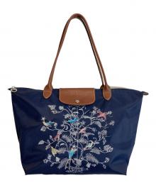 LONGCHAMP（ロンシャン）の古着「刺繍デザインルプリアージュ」｜ネイビー