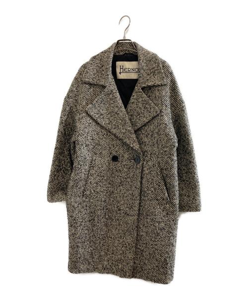 HERNO（ヘルノ）HERNO (ヘルノ) ダブルツイードコート ベージュ サイズ:48の古着・服飾アイテム