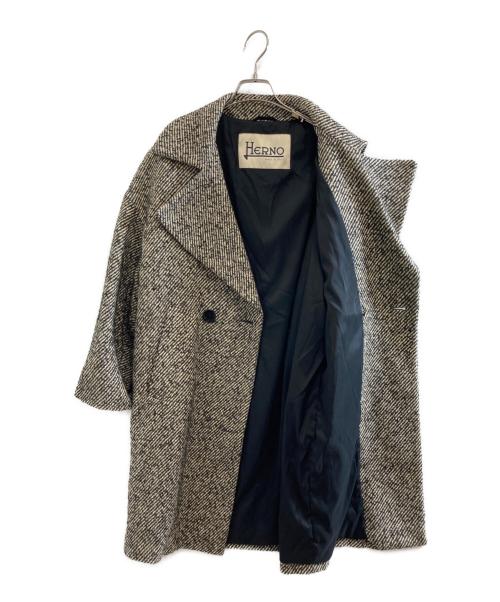 HERNO（ヘルノ）HERNO (ヘルノ) ダブルツイードコート ベージュ サイズ:48の古着・服飾アイテム