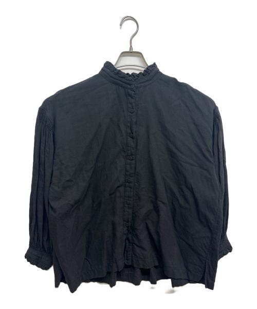 maison de soil（メゾンドソイル）maison de soil (メゾンドソイル) フリルギャザーブラウス ブラック サイズ:1の古着・服飾アイテム