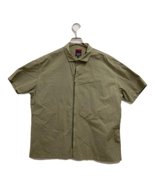 BRU NA BOINNE（ブルーナボイン）BRU NA BOINNE (ブルーナボイン) トルーパージッパー半袖シャツ オリーブ サイズ:Oの古着・服飾アイテム
