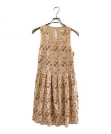 RED VALENTINO（レッドヴァレンティノ）の古着「スパンコールワンピース」｜ベージュ