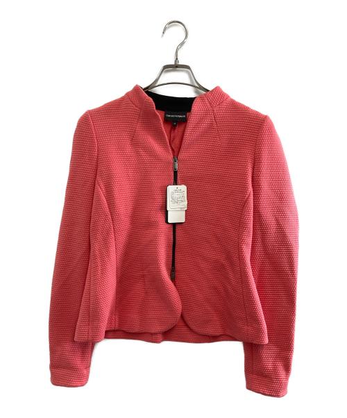 EMPORIO ARMANI（エンポリオ アルマーニ）EMPORIO ARMANI (エンポリオ アルマーニ) スタンドカラージャケット ピンク サイズ:42 未使用品の古着・服飾アイテム