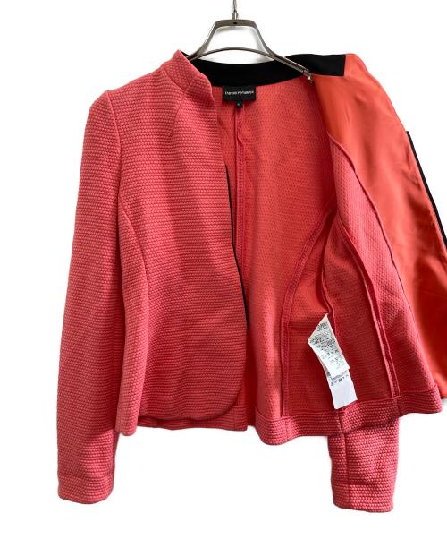 EMPORIO ARMANI（エンポリオ アルマーニ）EMPORIO ARMANI (エンポリオ アルマーニ) スタンドカラージャケット ピンク サイズ:42 未使用品の古着・服飾アイテム