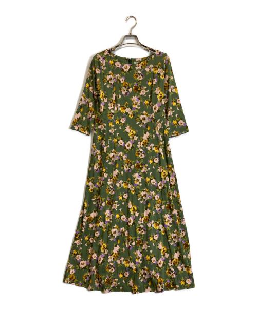 Sybilla（シビラ）Sybilla (シビラ) ジオメトリックフラワージャージーワンピース グリーン サイズ:Mの古着・服飾アイテム