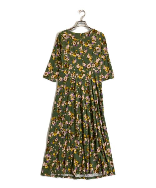 Sybilla（シビラ）Sybilla (シビラ) ジオメトリックフラワージャージーワンピース グリーン サイズ:Mの古着・服飾アイテム