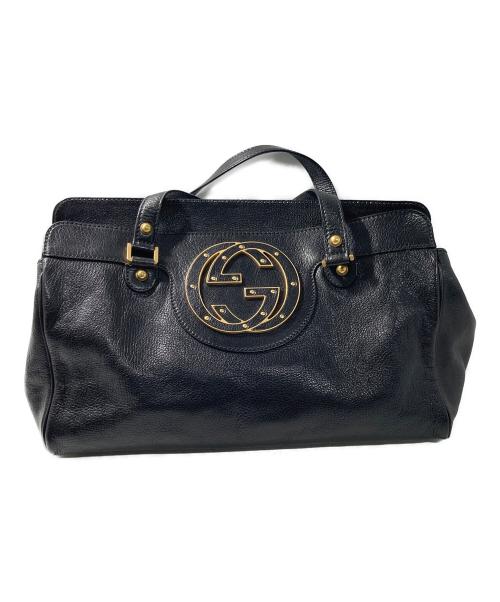 GUCCI（グッチ）GUCCI (グッチ) ブロンディインターロッキングG ハンドバッグ　121551 ブラックの古着・服飾アイテム