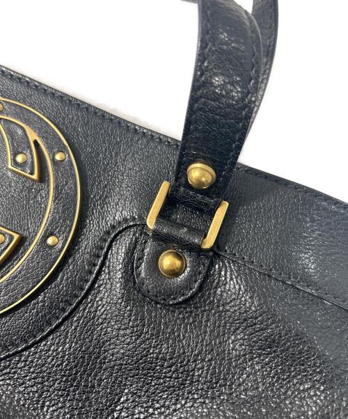 GUCCI（グッチ）GUCCI (グッチ) ブロンディインターロッキングG ハンドバッグ　121551 ブラックの古着・服飾アイテム