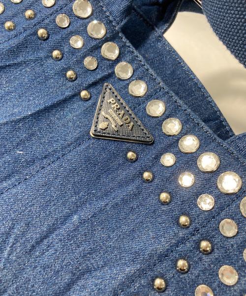 PRADA（プラダ）PRADA (プラダ) カナパビジュー2WAYトートバッグ インディゴの古着・服飾アイテム