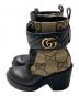 GUCCI (グッチ) ジャンボGG マーモント アンクル レザーブーツ ベージュ×ブラック サイズ:37：35000円