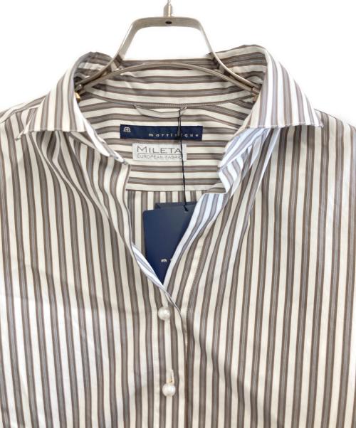 martinique（マルティニーク）martinique (マルティニーク) ストライプシャツ ブラウン サイズ:2 未使用品の古着・服飾アイテム