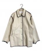 LE CIEL BLEUルシェルブルー）の古着「フェイクレザージャケット」｜ベージュ