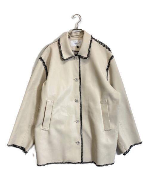 LE CIEL BLEU（ルシェルブルー）LE CIEL BLEU (ルシェルブルー) フェイクレザージャケット ベージュ サイズ:Sの古着・服飾アイテム