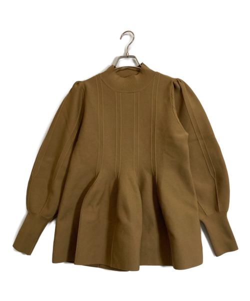 Ameri（アメリ）AMERI (アメリ) コントラクティブニット ブラウン サイズ:Fの古着・服飾アイテム