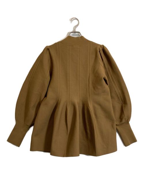 Ameri（アメリ）AMERI (アメリ) コントラクティブニット ブラウン サイズ:Fの古着・服飾アイテム