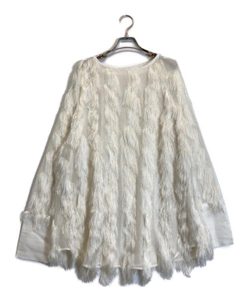 Ameri（アメリ）AMERI (アメリ) FULL FRINGE OVER TOP ベージュ サイズ:Fの古着・服飾アイテム
