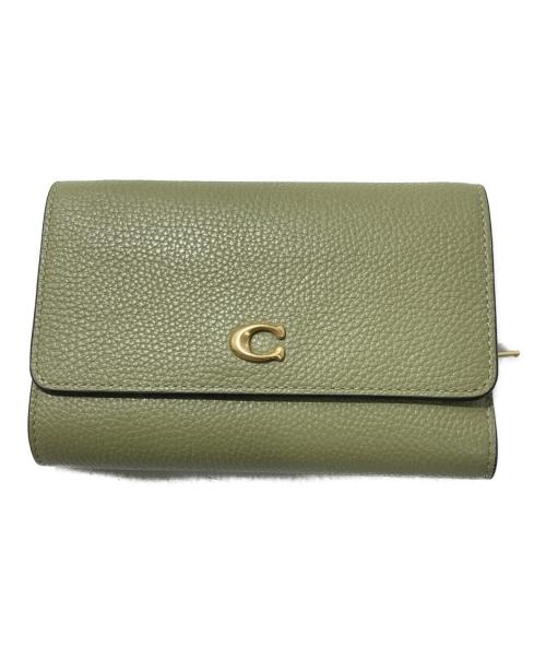 COACH（コーチ）COACH (コーチ) エッセンシャルミディアムフラップウォレット グリーンの古着・服飾アイテム