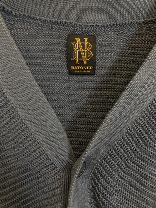 BATONER（バトナ―）BATONER (バトナ―) THE SUMMER KNIT CARDIGAN ネイビー サイズ:3の古着・服飾アイテム