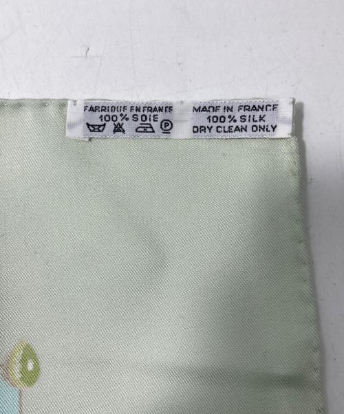 HERMES（エルメス）HERMES (エルメス) カレ90シルク花柄スカーフ スカイブルーの古着・服飾アイテム