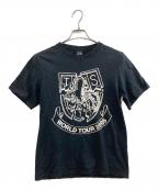 NUMBER (N)INEナンバーナイン）の古着「WORLD TOUR プリント ダメージ加工Tシャツ」｜ブラック