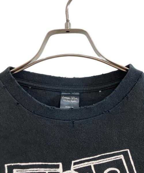NUMBER (N)INE（ナンバーナイン）NUMBER (N)INE (ナンバーナイン) WORLD TOUR プリント ダメージ加工Tシャツ ブラック サイズ:2の古着・服飾アイテム