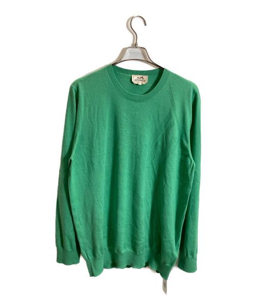HERMES（エルメス）HERMES (エルメス) カシミヤ混ニット グリーン サイズ:XLの古着・服飾アイテム