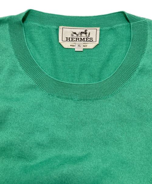 HERMES（エルメス）HERMES (エルメス) カシミヤ混ニット グリーン サイズ:XLの古着・服飾アイテム