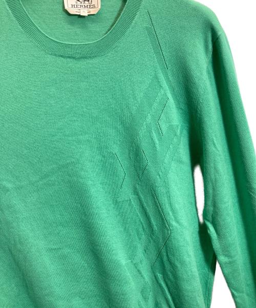 HERMES（エルメス）HERMES (エルメス) カシミヤ混ニット グリーン サイズ:XLの古着・服飾アイテム