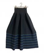 CFCLシーエフシーエル）の古着「POTTERY SKIRT / ボーダー ニットスカート」｜ブラック