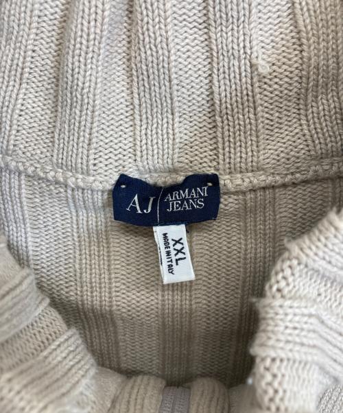 ARMANI JEANS（アルマーニジーンズ）ARMANI JEANS (アルマーニジーンズ) ニットジャケット ベージュ サイズ:XXLの古着・服飾アイテム